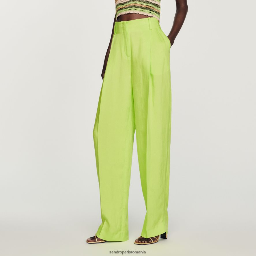 pantaloni cu talie înaltă femei anason Sandro Paris îmbrăcăminte X8Z4NH91