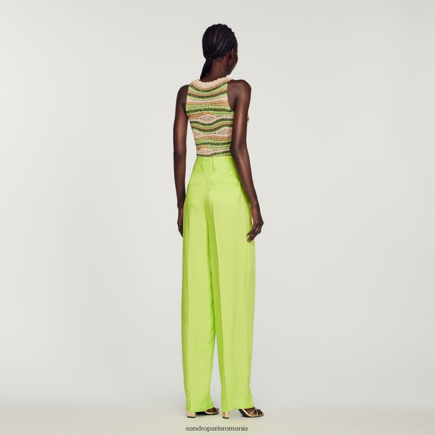 pantaloni cu talie înaltă femei anason Sandro Paris îmbrăcăminte X8Z4NH91