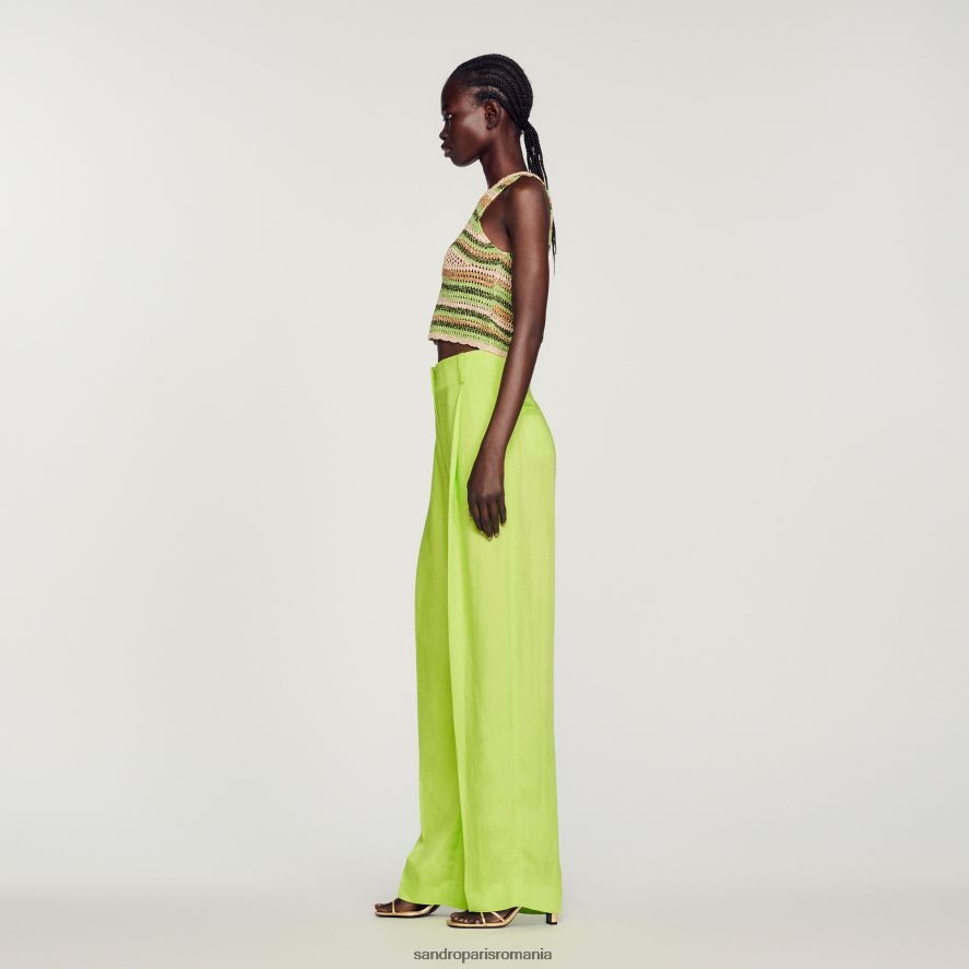 pantaloni cu talie înaltă femei anason Sandro Paris îmbrăcăminte X8Z4NH91