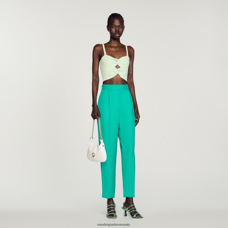 pantaloni drepti femei emeuraude verde Sandro Paris îmbrăcăminte X8Z4NH280