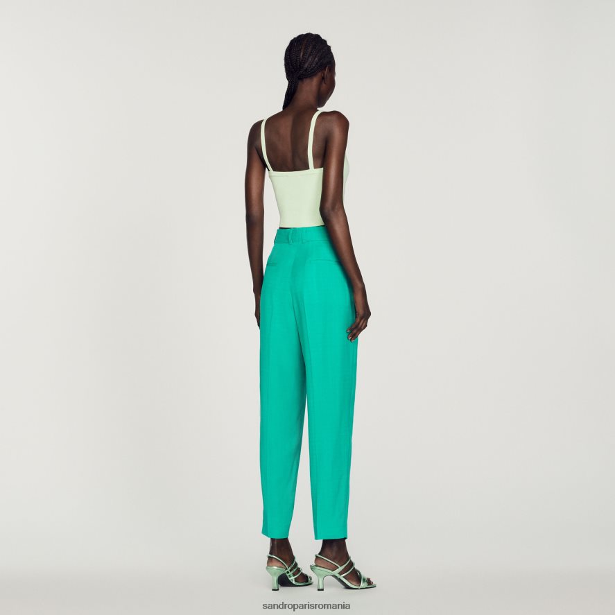 pantaloni drepti femei emeuraude verde Sandro Paris îmbrăcăminte X8Z4NH280