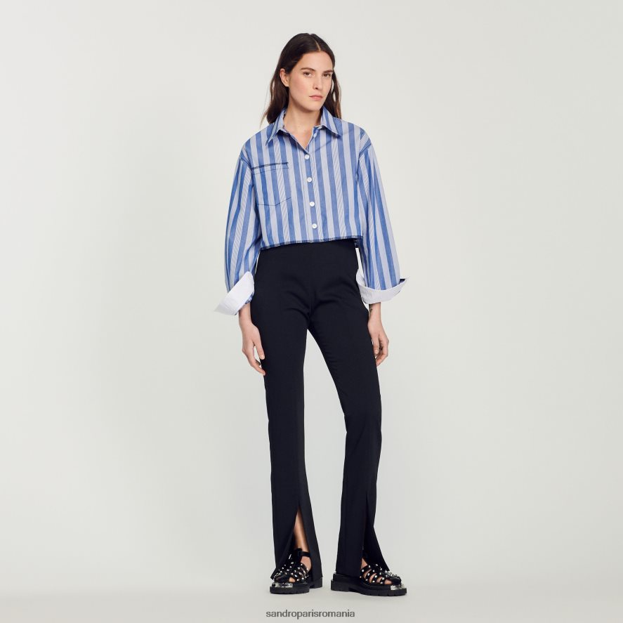 pantaloni evazați femei negru Sandro Paris îmbrăcăminte X8Z4NH346