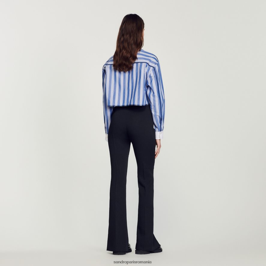 pantaloni evazați femei negru Sandro Paris îmbrăcăminte X8Z4NH346