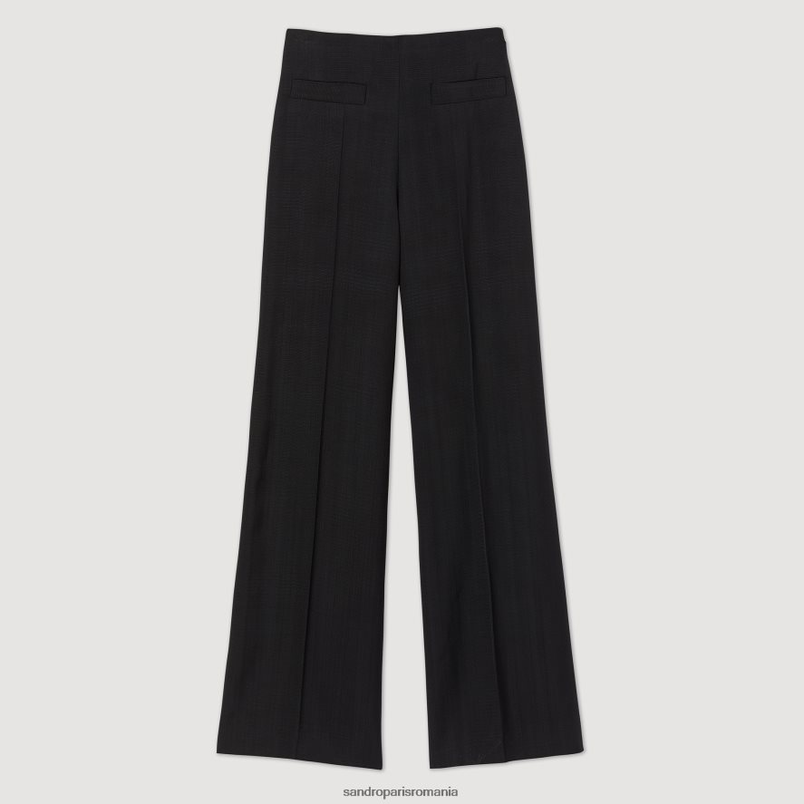 pantaloni largi femei negru Sandro Paris îmbrăcăminte X8Z4NH169