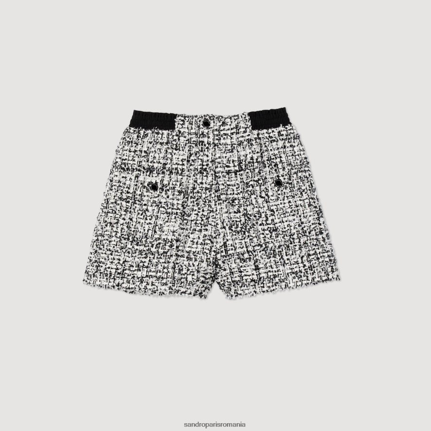 pantaloni scurți din tweed femei negru Sandro Paris îmbrăcăminte X8Z4NH321