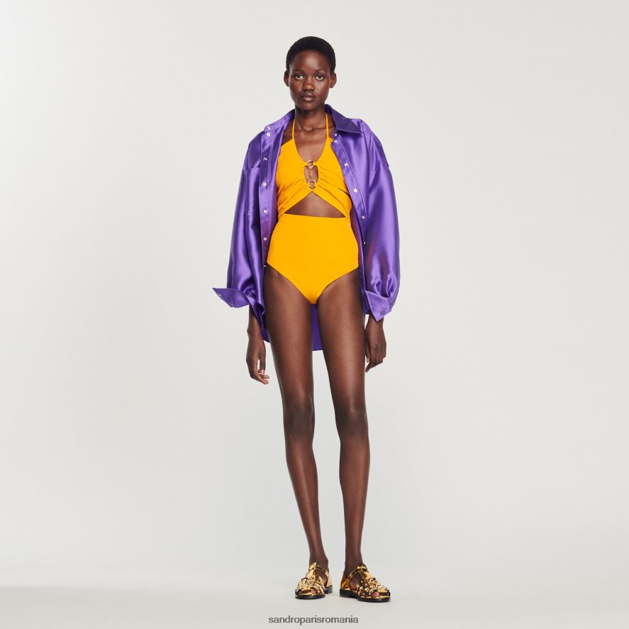 body tricotat cu detalii inele femei portocale Sandro Paris îmbrăcăminte X8Z4NH281