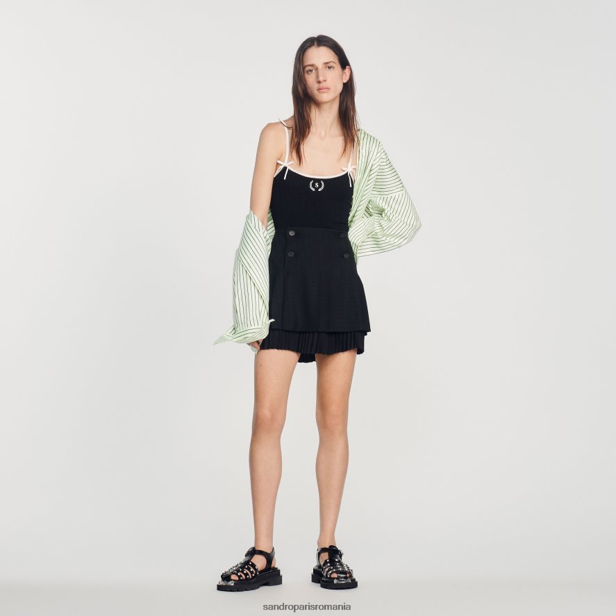 body tricotat femei negru Sandro Paris îmbrăcăminte X8Z4NH141