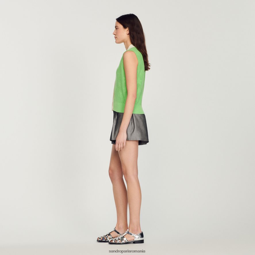 cardigan fără mâneci femei verde Sandro Paris îmbrăcăminte X8Z4NH325