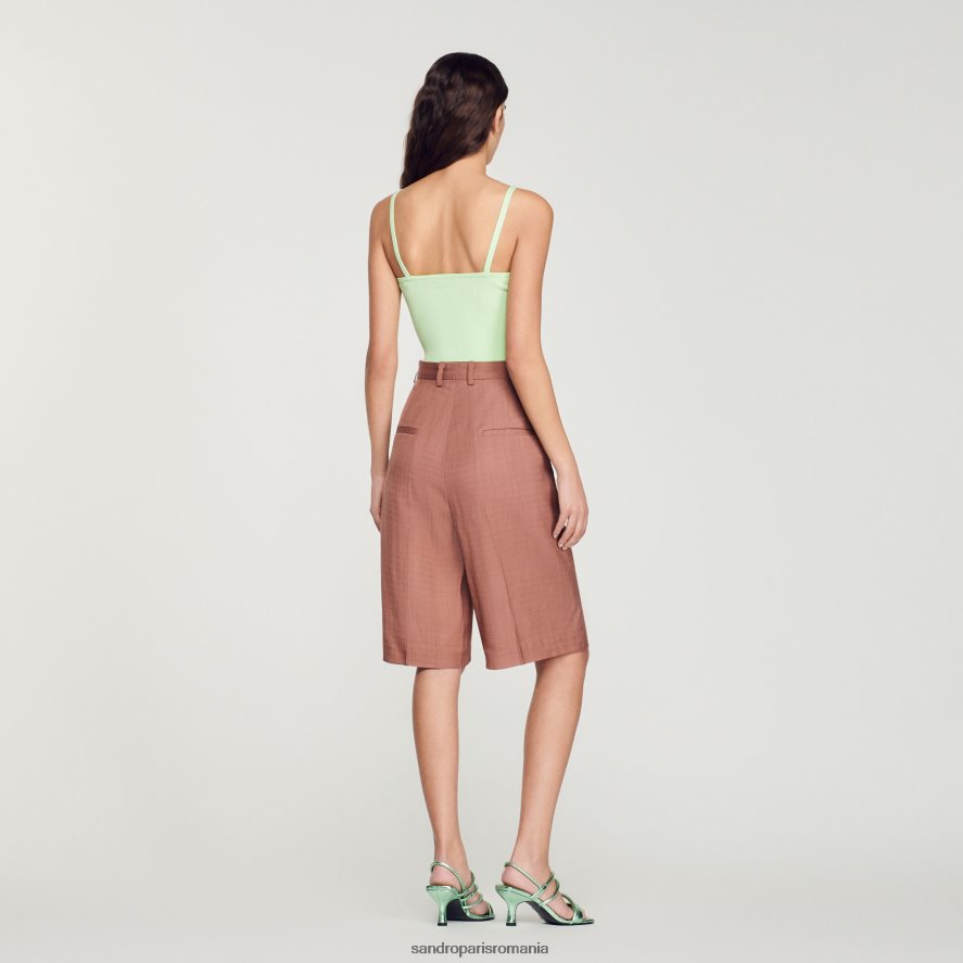 crop top legat femei verde deschis Sandro Paris îmbrăcăminte X8Z4NH413