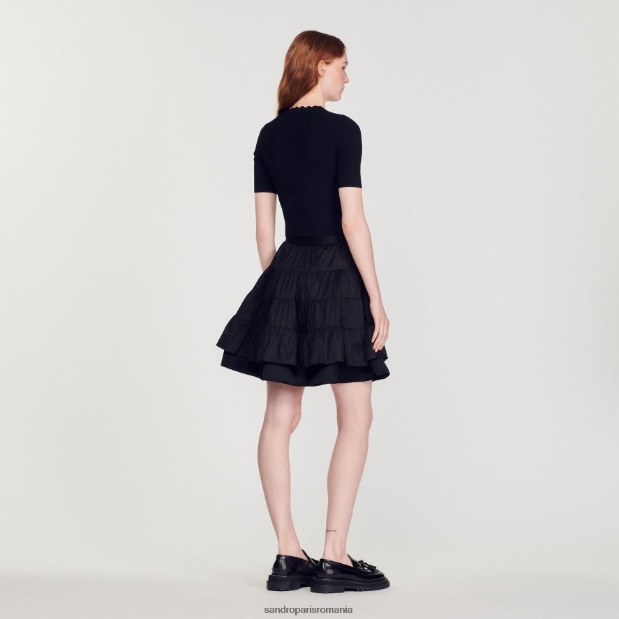 pulover tricotat cu nasturi fantastici femei negru Sandro Paris îmbrăcăminte X8Z4NH249