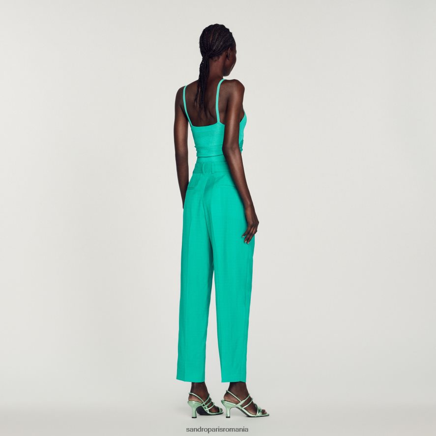 rezervor plisat femei emeuraude verde Sandro Paris îmbrăcăminte X8Z4NH404