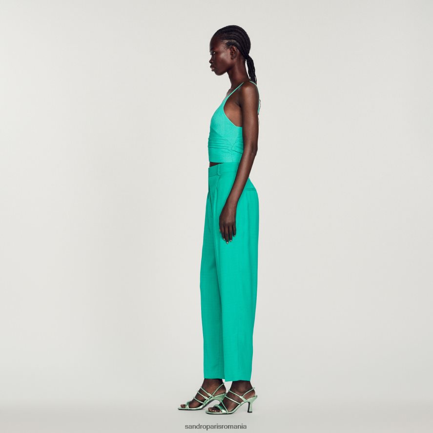 rezervor plisat femei emeuraude verde Sandro Paris îmbrăcăminte X8Z4NH404