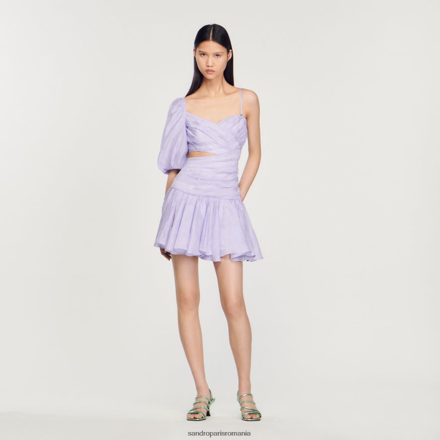 rochie asimetrică drapată femei liliac Sandro Paris îmbrăcăminte X8Z4NH416