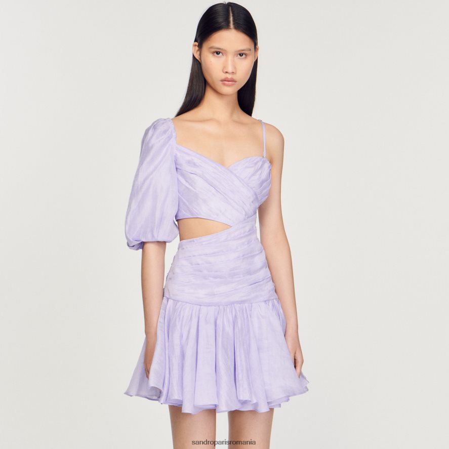rochie asimetrică drapată femei liliac Sandro Paris îmbrăcăminte X8Z4NH416