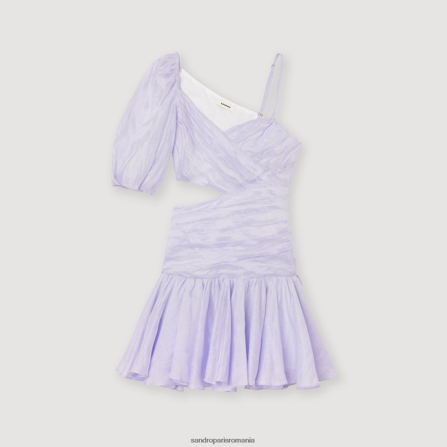 rochie asimetrică drapată femei liliac Sandro Paris îmbrăcăminte X8Z4NH416