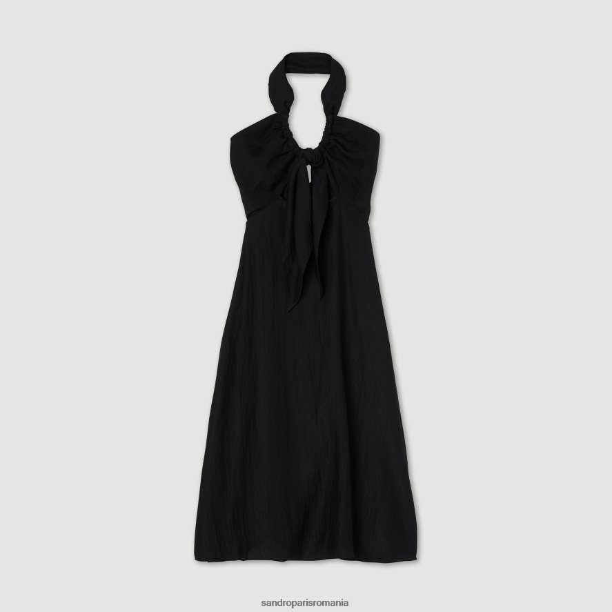rochie legată fără spate femei negru Sandro Paris îmbrăcăminte X8Z4NH206