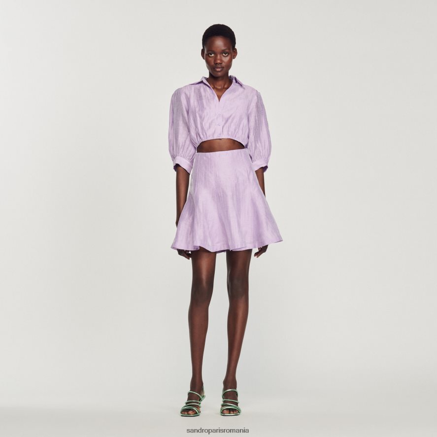rochie scurtă deschisă femei mov Sandro Paris îmbrăcăminte X8Z4NH359