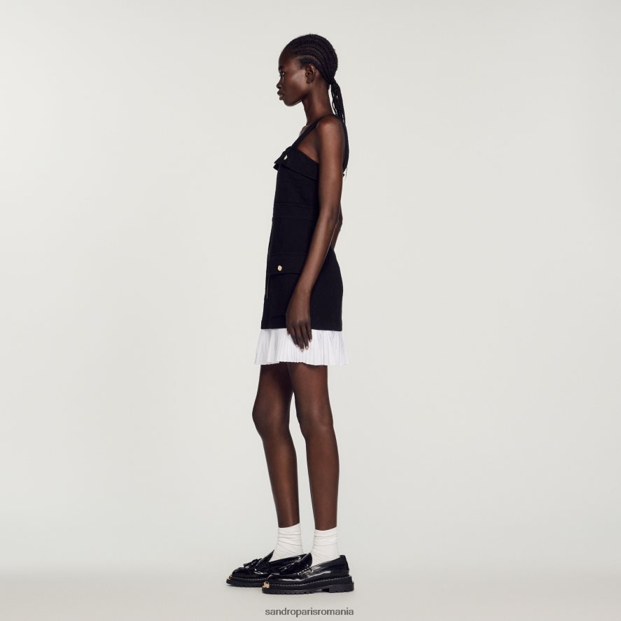 rochie scurtă din tweed femei negru Sandro Paris îmbrăcăminte X8Z4NH405