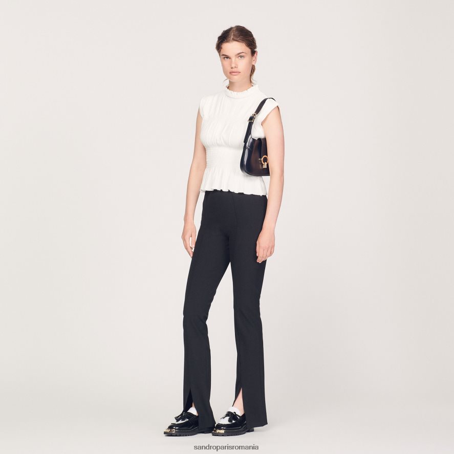 top smocked femei ecru Sandro Paris îmbrăcăminte X8Z4NH231