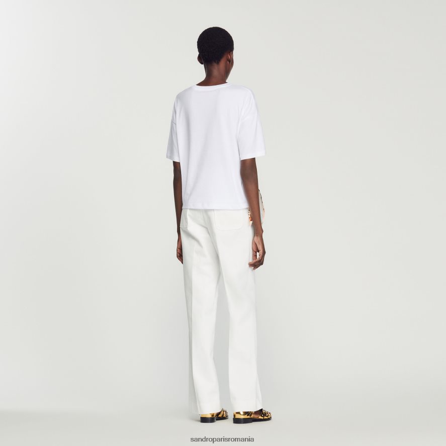 tricou eșarfă femei portocaliu/roz Sandro Paris îmbrăcăminte X8Z4NH115