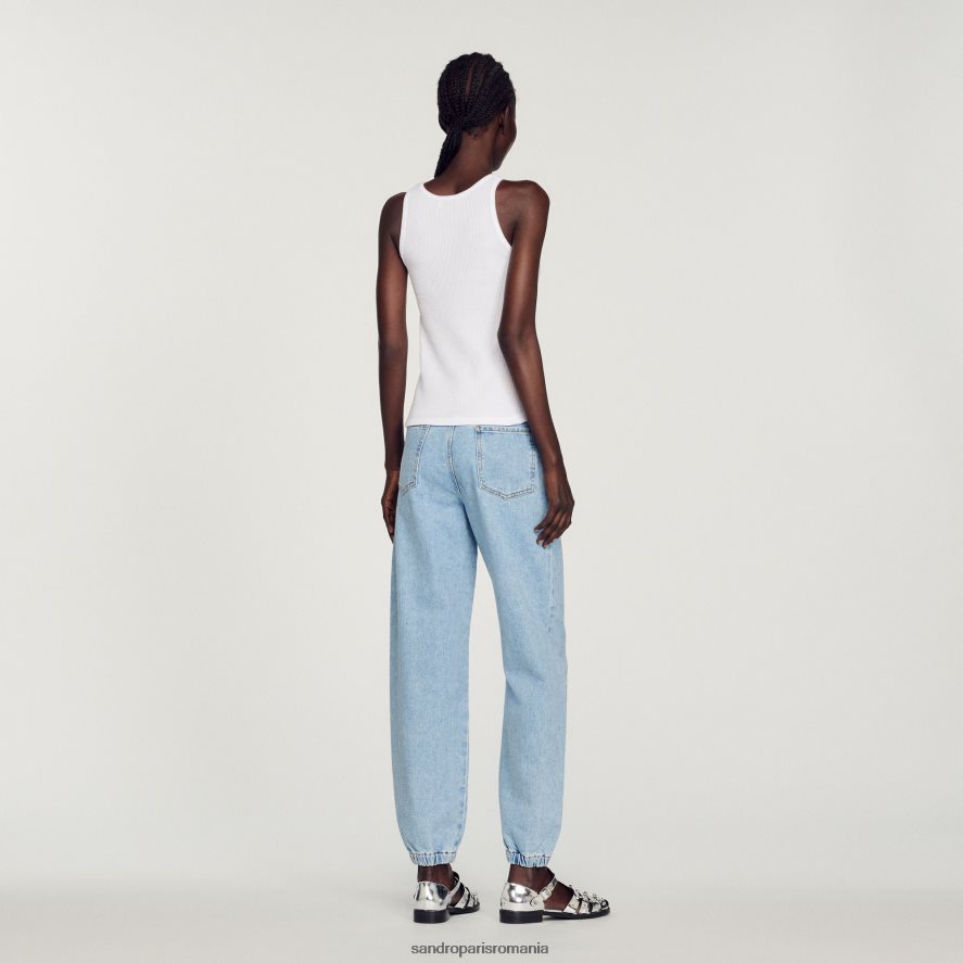 maiou cu logo-ul dublu femei alb Sandro Paris îmbrăcăminte X8Z4NH222