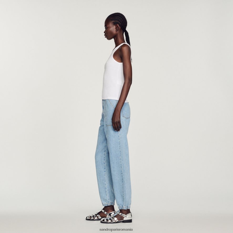 maiou cu logo-ul dublu femei alb Sandro Paris îmbrăcăminte X8Z4NH222