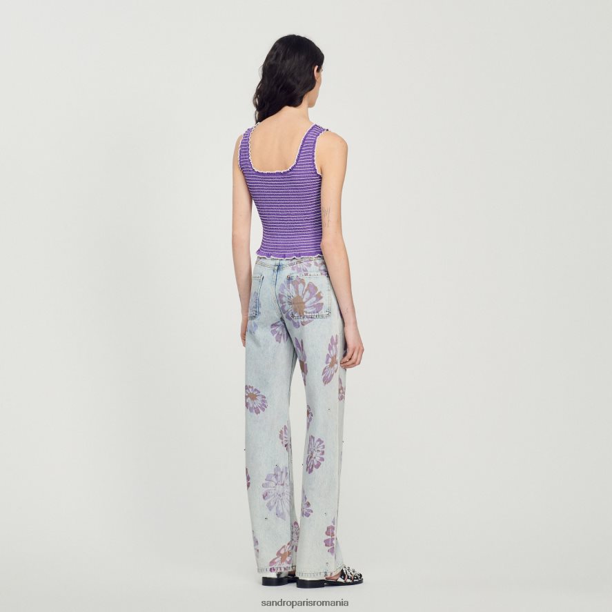 maiou decupat cu smock femei Violet Sandro Paris îmbrăcăminte X8Z4NH187