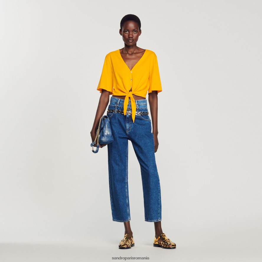 tricou scurt bijuterie femei portocale Sandro Paris îmbrăcăminte X8Z4NH202
