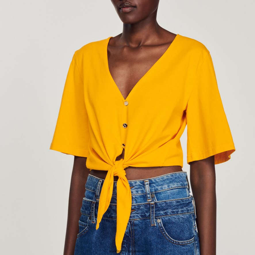 tricou scurt bijuterie femei portocale Sandro Paris îmbrăcăminte X8Z4NH202