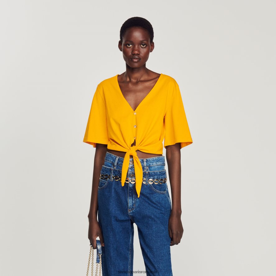 tricou scurt bijuterie femei portocale Sandro Paris îmbrăcăminte X8Z4NH202
