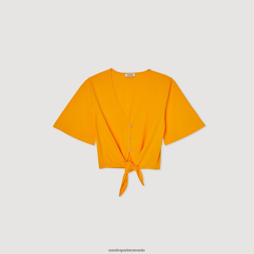 tricou scurt bijuterie femei portocale Sandro Paris îmbrăcăminte X8Z4NH202
