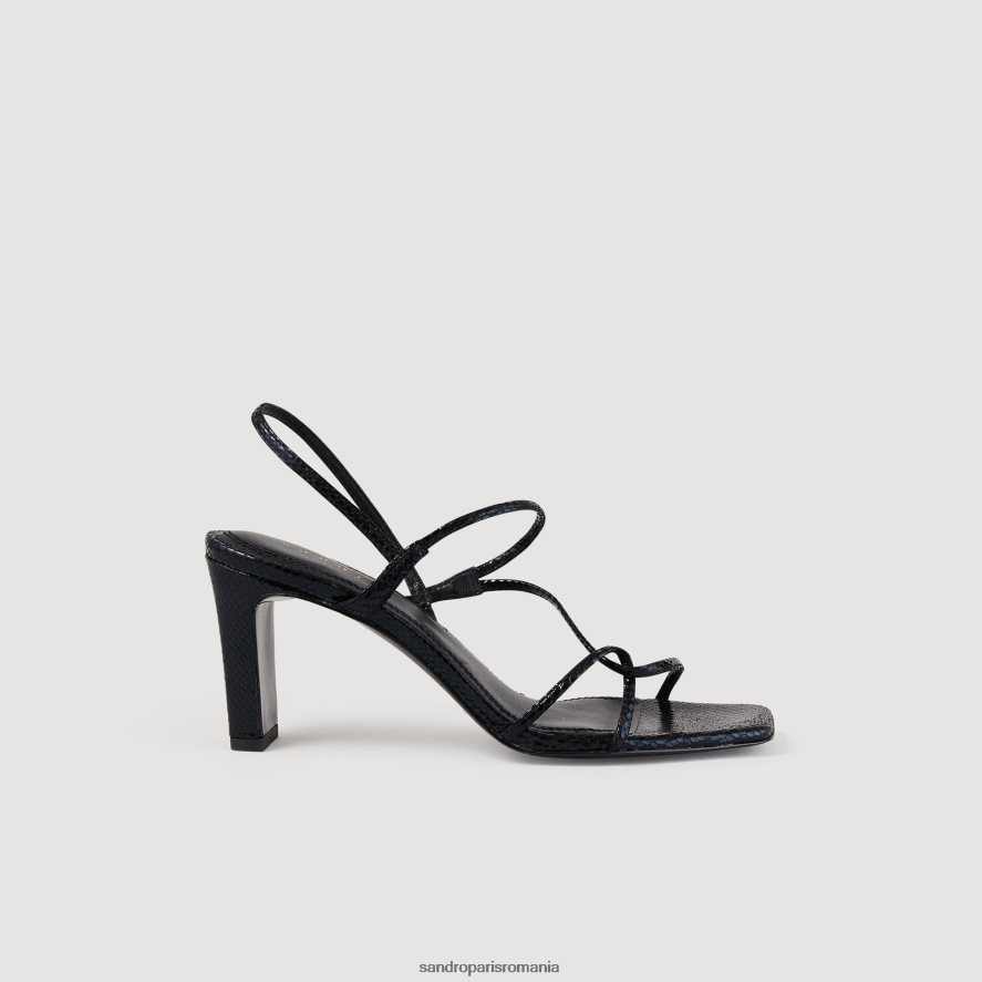 sandale cu bretele înguste femei negru Sandro Paris încălţăminte X8Z4NH477