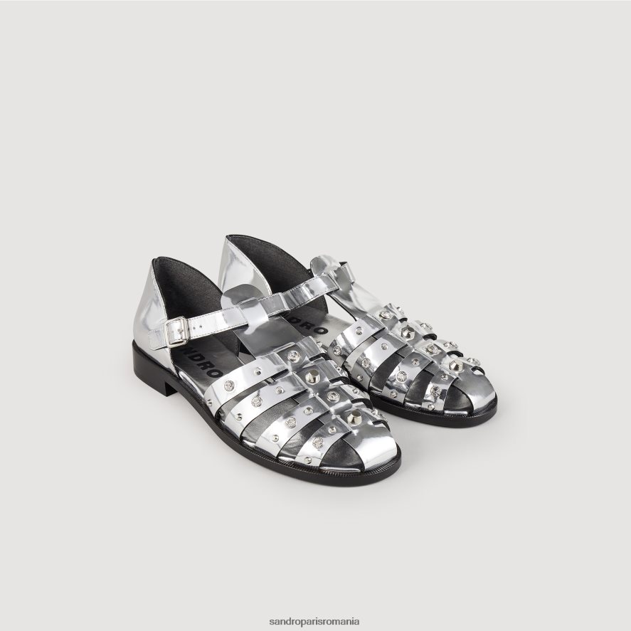 sandale cu împânzire olyma femei argint Sandro Paris încălţăminte X8Z4NH487