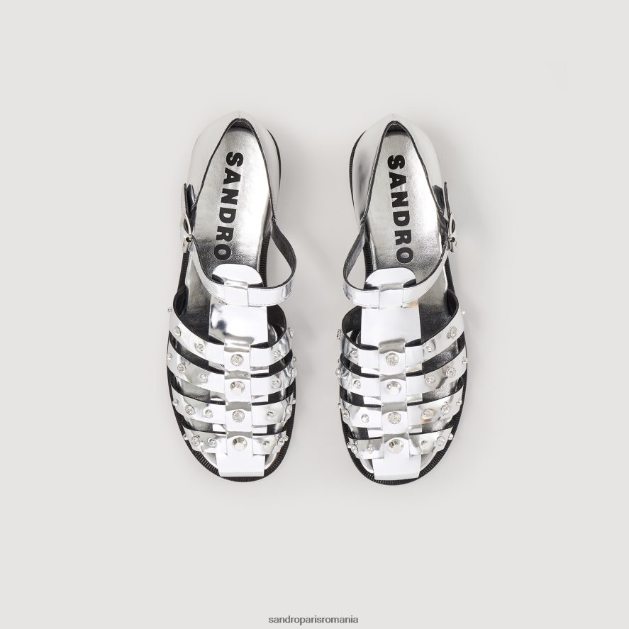 sandale cu împânzire olyma femei argint Sandro Paris încălţăminte X8Z4NH487